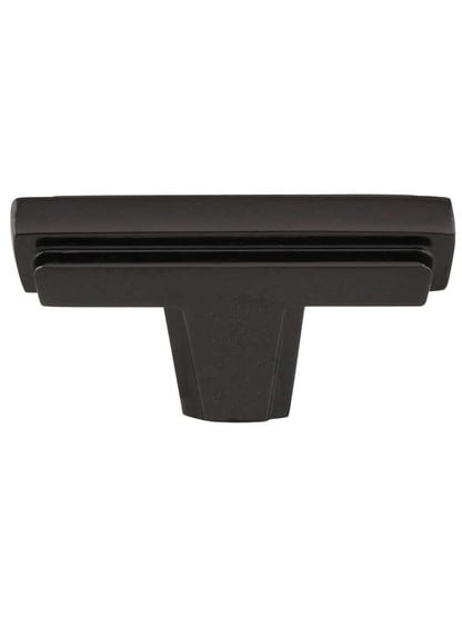 Lexa Cabinet Knob - 7/16 inch x 1 3/16 inch in Black Nickel.